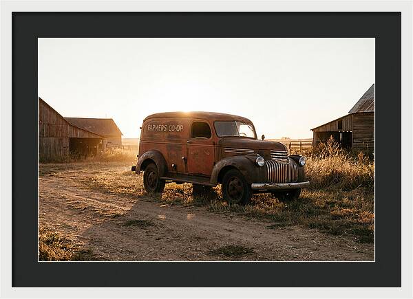 Vintage Delivery Truck At Sunset