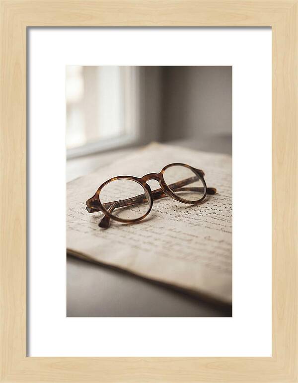 Vintage Eyeglasses On Antique Document