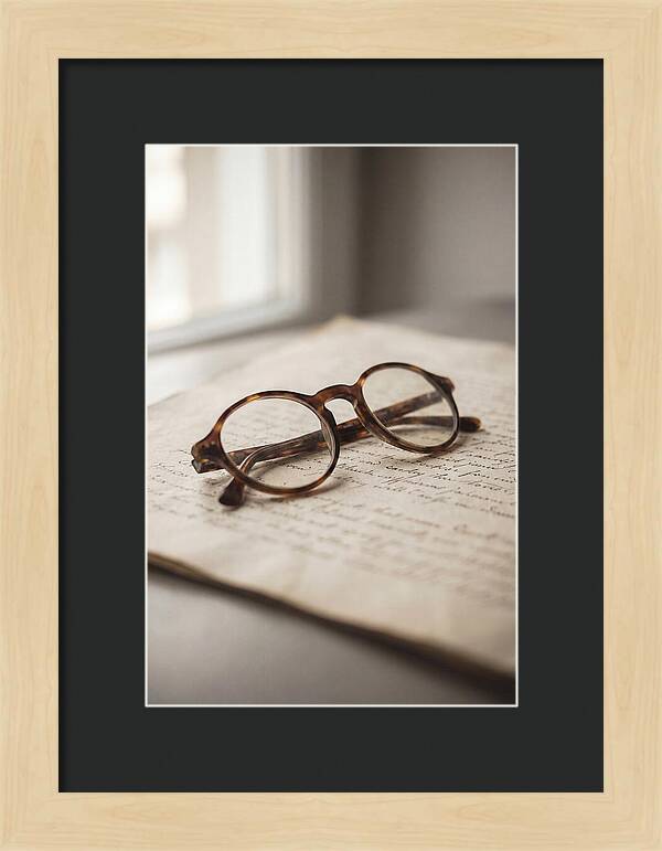 Vintage Eyeglasses On Antique Document