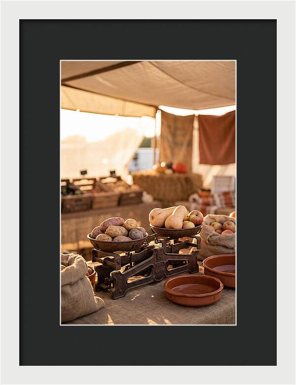 Vintage Farm Scales With Produce