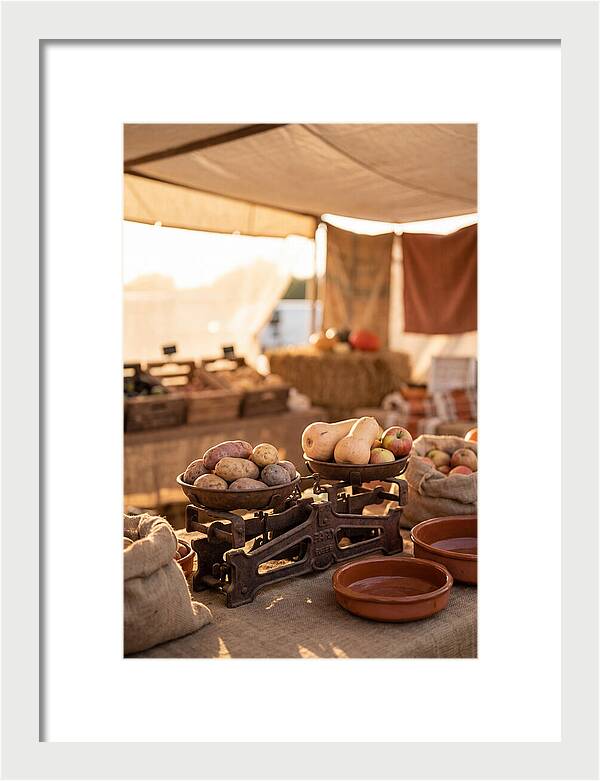 Vintage Farm Scales With Produce