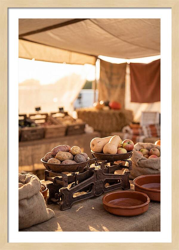 Vintage Farm Scales With Produce