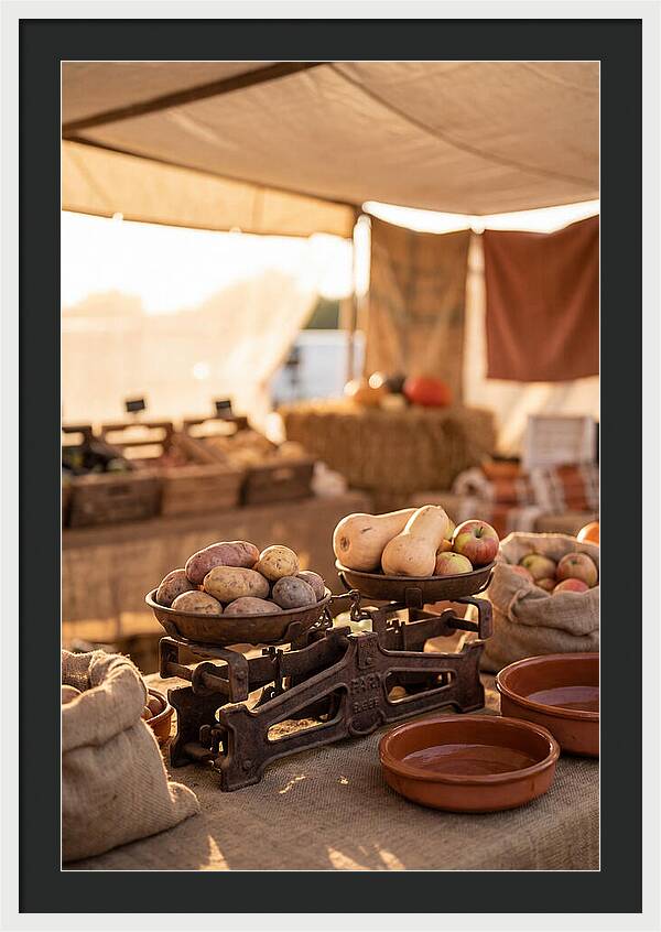 Vintage Farm Scales With Produce