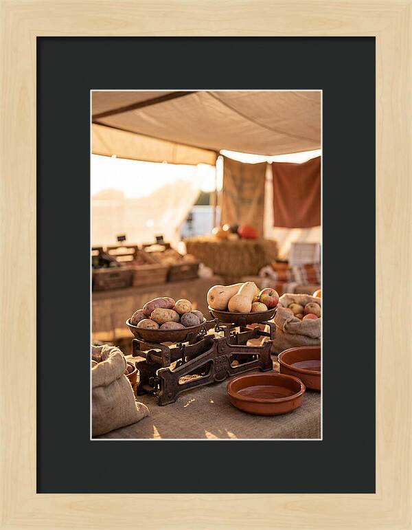 Vintage Farm Scales With Produce
