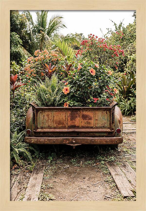 Vintage Farm Truck Tailgate Garden