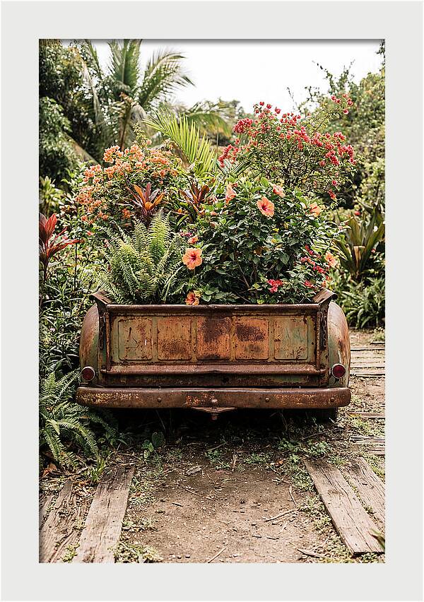 Vintage Farm Truck Tailgate Garden