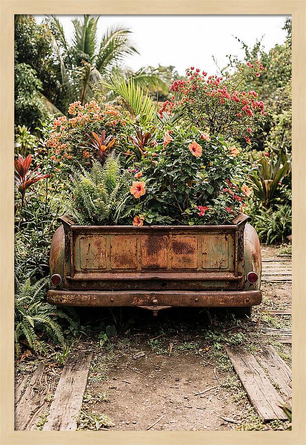 Vintage Farm Truck Tailgate Garden