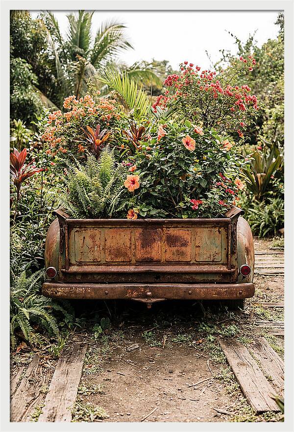 Vintage Farm Truck Tailgate Garden
