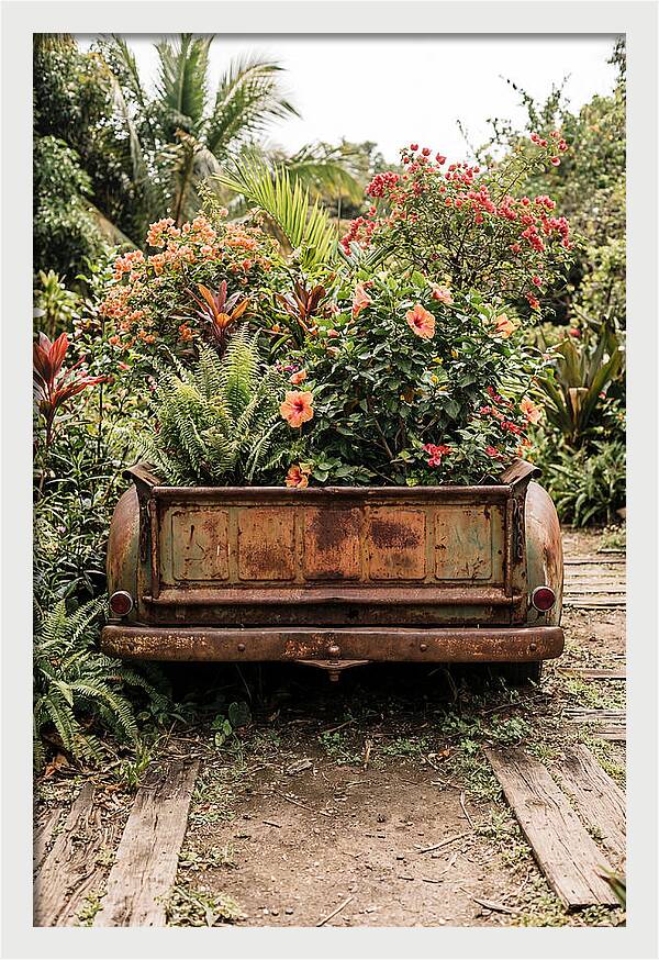 Vintage Farm Truck Tailgate Garden