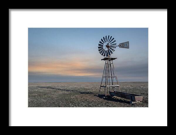 Vintage Farm Windmill At Dusk