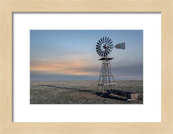 Vintage Farm Windmill At Dusk
