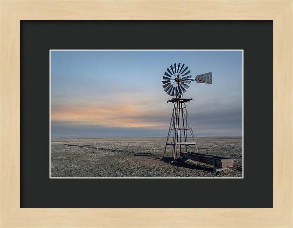 Vintage Farm Windmill At Dusk
