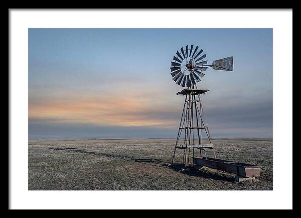 Vintage Farm Windmill At Dusk