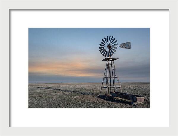 Vintage Farm Windmill At Dusk