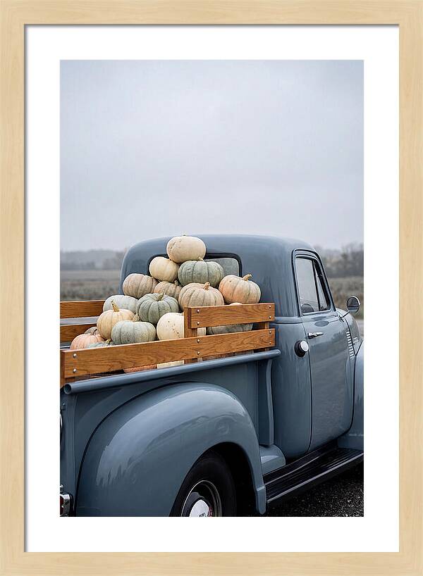 Vintage Flatbed Truck With Harvest