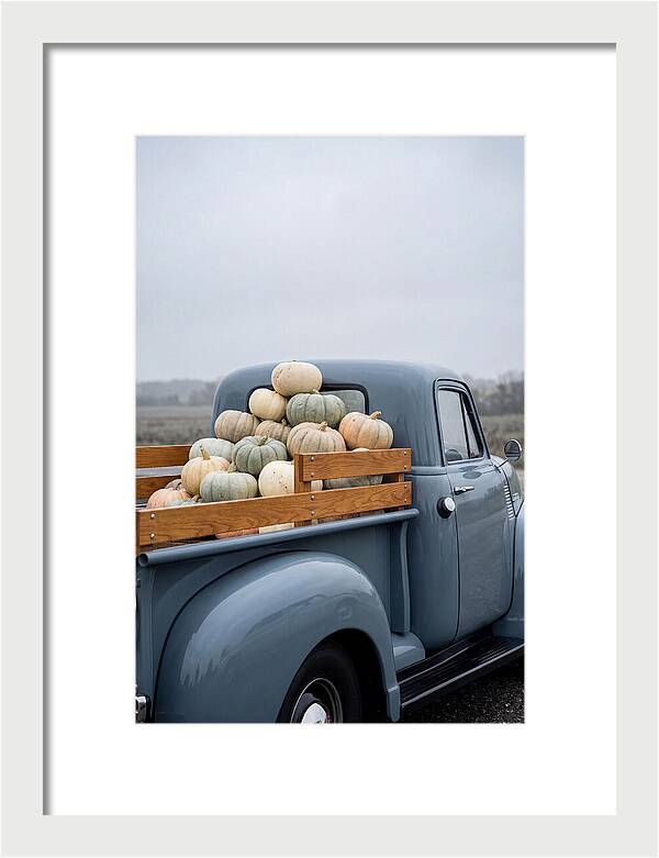 Vintage Flatbed Truck With Harvest