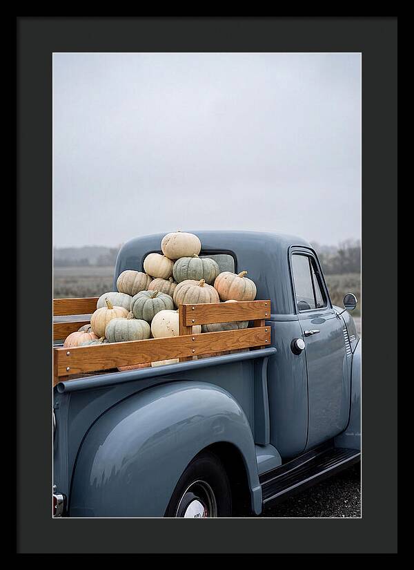 Vintage Flatbed Truck With Harvest