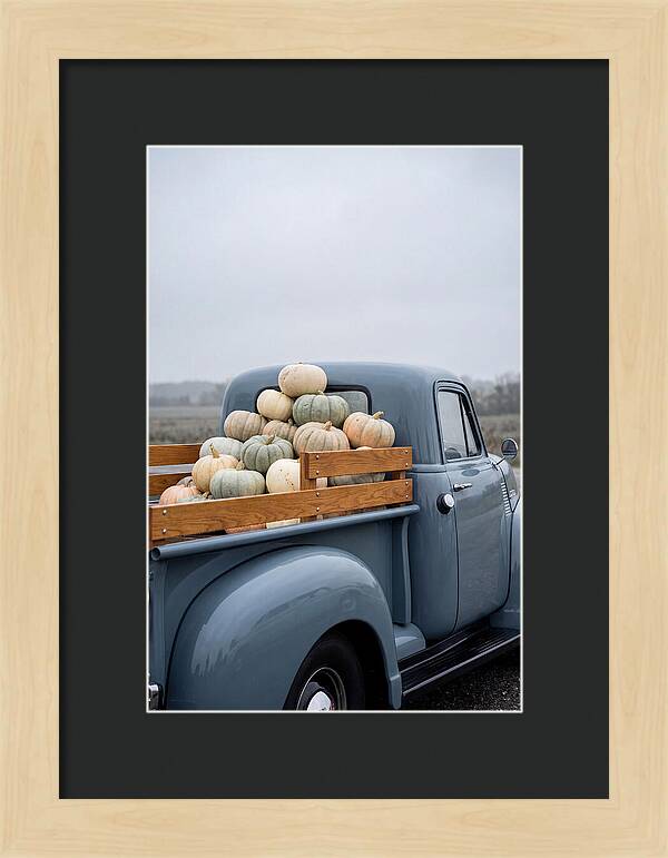 Vintage Flatbed Truck With Harvest