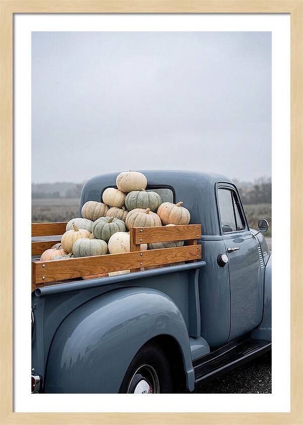 Vintage Flatbed Truck With Harvest