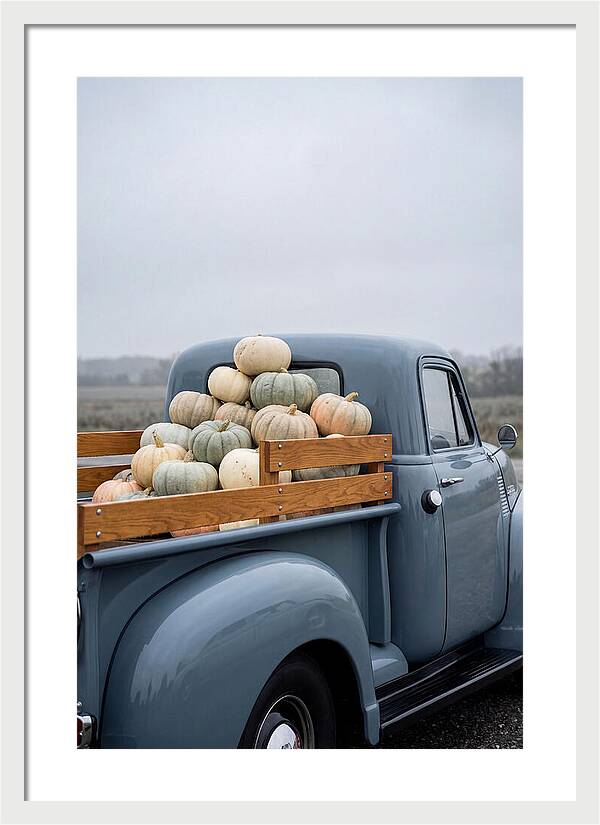 Vintage Flatbed Truck With Harvest