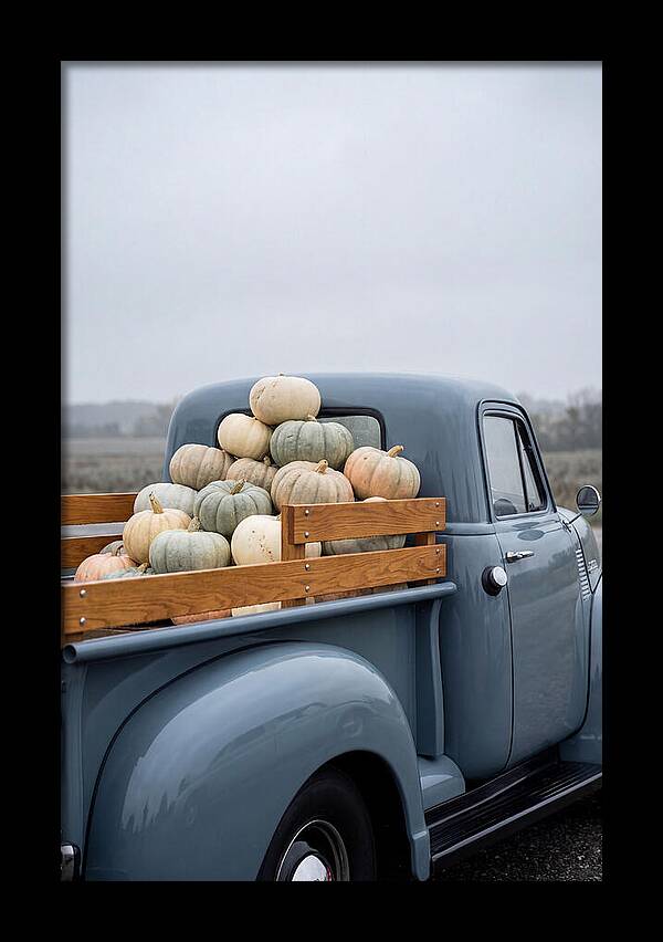 Vintage Flatbed Truck With Harvest