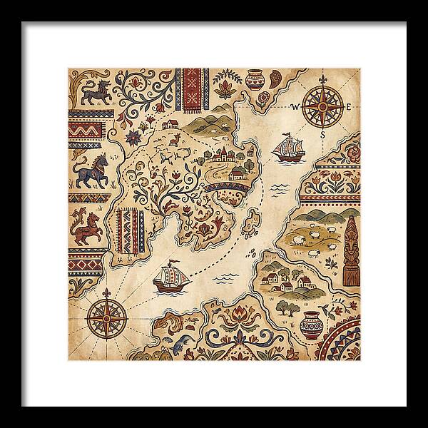 Vintage Folk Map