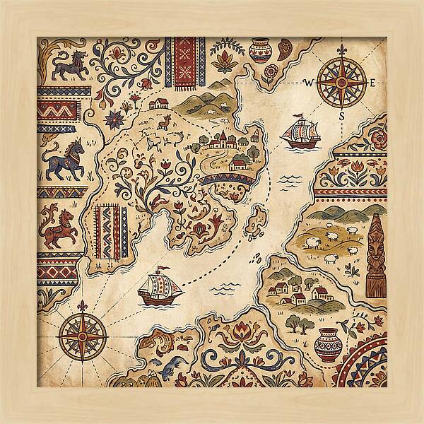 Vintage Folk Map