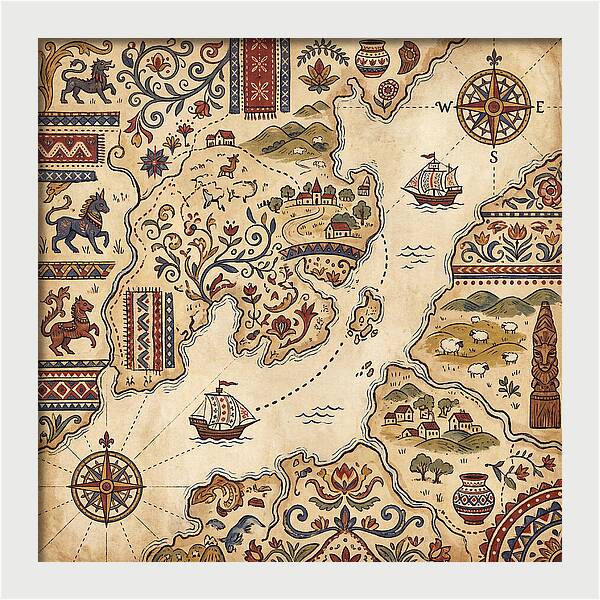 Vintage Folk Map