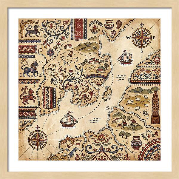 Vintage Folk Map