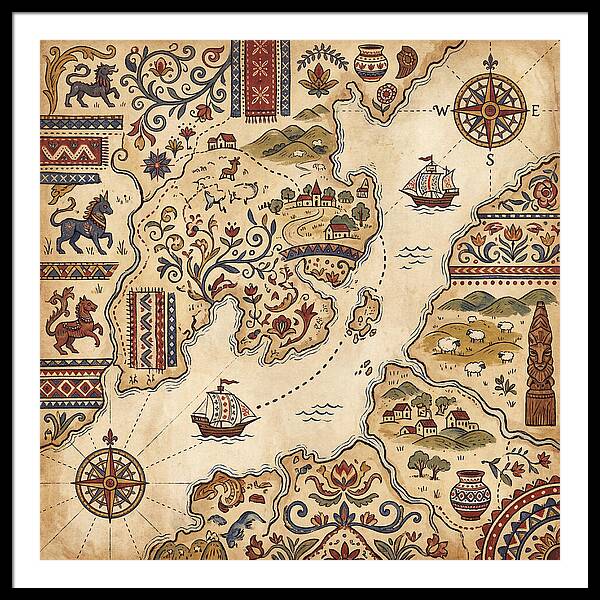 Vintage Folk Map