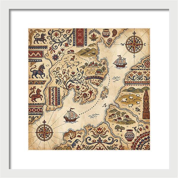 Vintage Folk Map