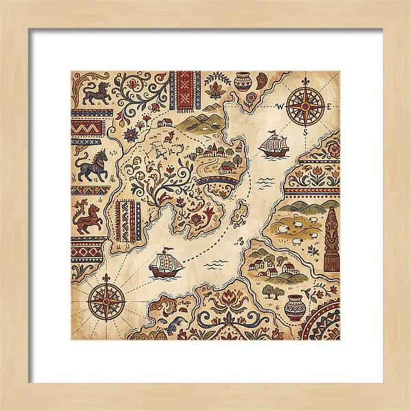 Vintage Folk Map