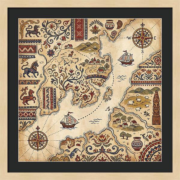 Vintage Folk Map