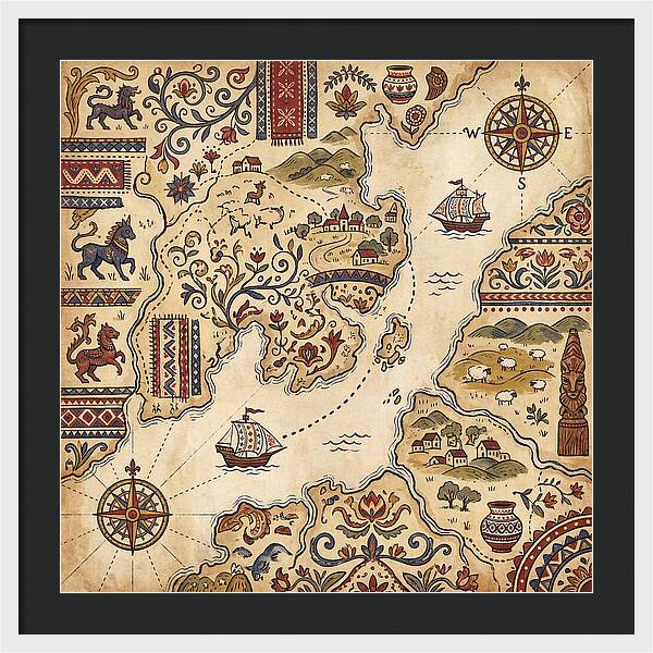 Vintage Folk Map