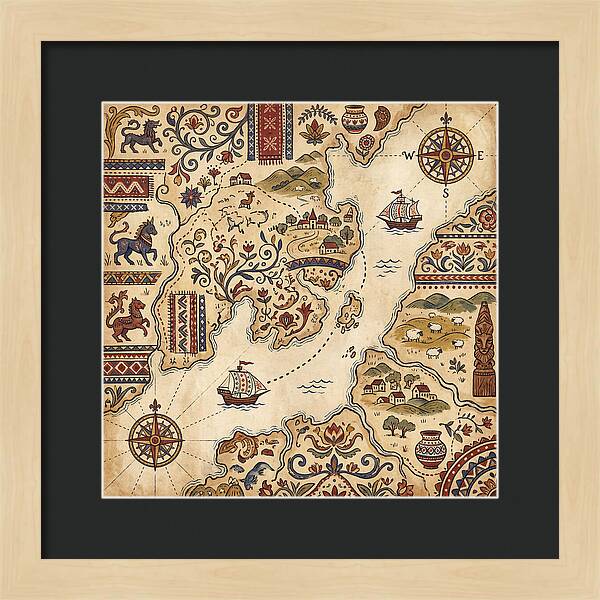 Vintage Folk Map