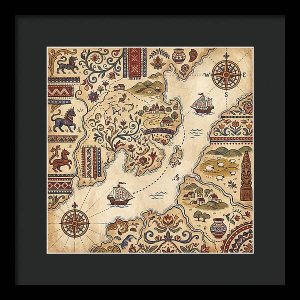 Vintage Folk Map