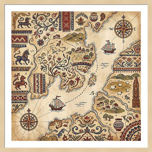 Vintage Folk Map