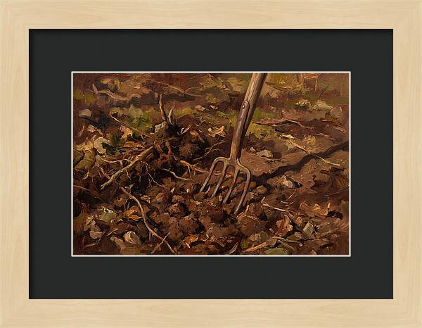Vintage Garden Fork In Soil
