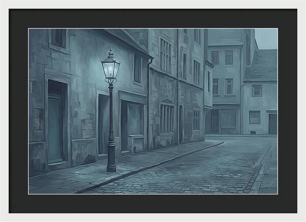 Vintage Gas Lamp Illuminating A Quiet Street