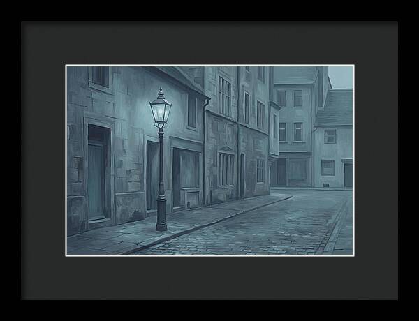Vintage Gas Lamp Illuminating A Quiet Street