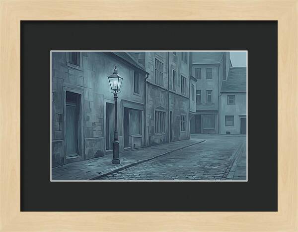 Vintage Gas Lamp Illuminating A Quiet Street
