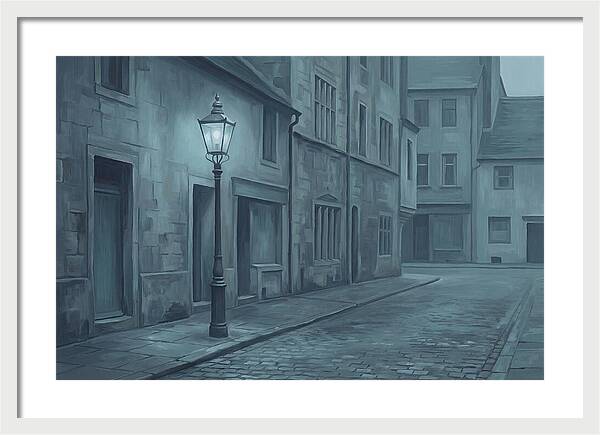 Vintage Gas Lamp Illuminating A Quiet Street