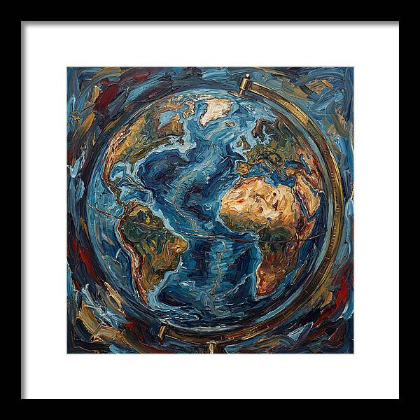 Vintage Globe In Expressionist Style