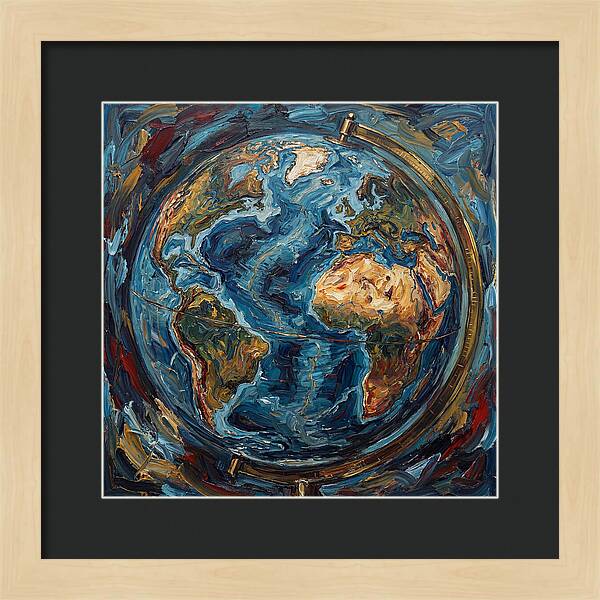 Vintage Globe In Expressionist Style