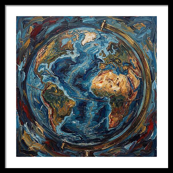 Vintage Globe In Expressionist Style