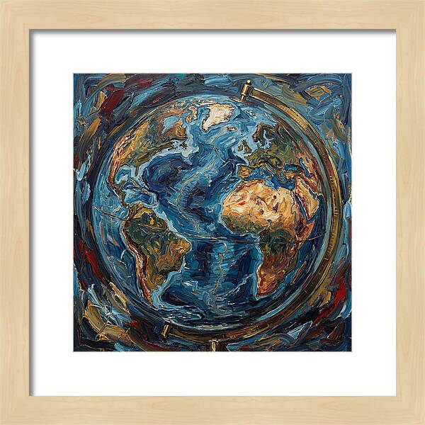 Vintage Globe In Expressionist Style