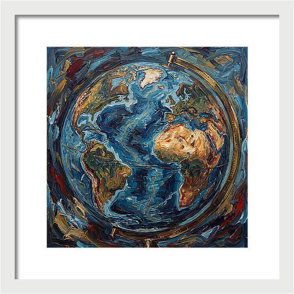Vintage Globe In Expressionist Style
