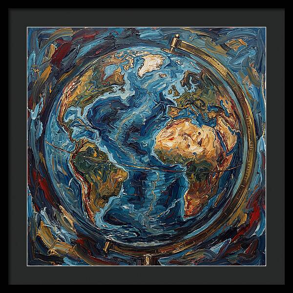 Vintage Globe In Expressionist Style