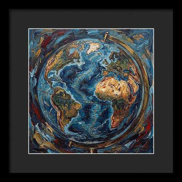 Vintage Globe In Expressionist Style