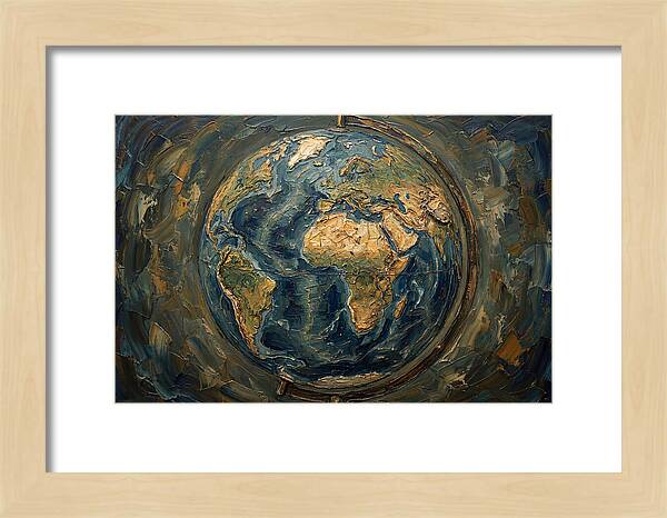 Vintage Globe In Palette Knife Style